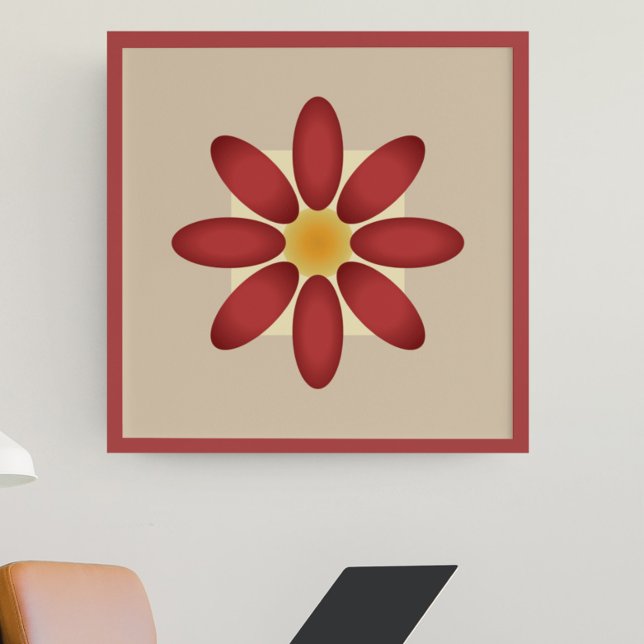 Burgundy Blossom: Symmetrical Petal Poster (Creator Uploaded)