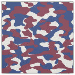 Burgundy, Blue and White Camo Fabric
