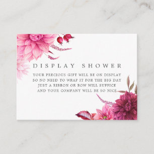 Burgundy & Blush Autumn Baby Shower Diaper Raffle Enclosure Card