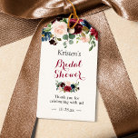 Burgundy Blush Blue Floral Bridal Shower Favor Gift Tags<br><div class="desc">Customize this "Burgundy Blush Blue Floral Bridal Shower Favor Thank You Gift Tag" to add a special touch. It's a perfect addition to match your colors and styles. (1) For further customization, please click the "customize further" link and use our design tool to modify this template. (2) If you need...</div>