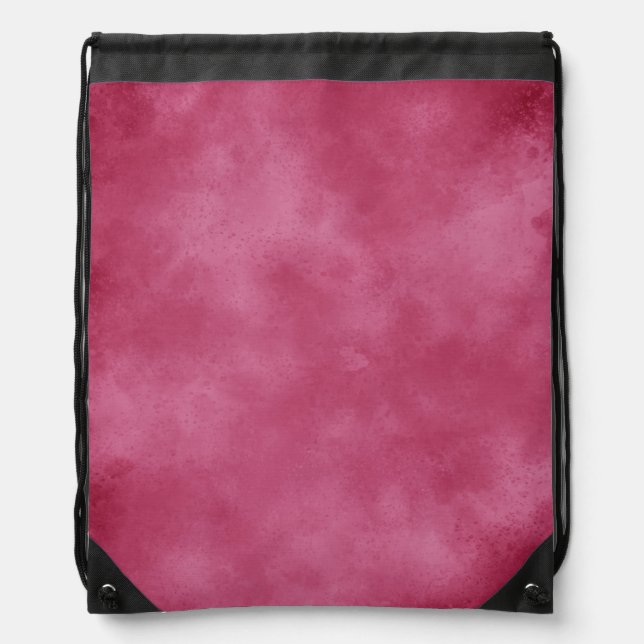 Burgundy Blush Cloud Effect Drawstring Backpack (Front)