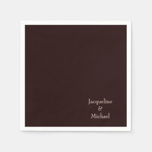 Burgundy Blush Custom Couple Names Wedding Napkins