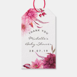 Burgundy & Blush Fall Baby Shower Guest Thank You Gift Tags