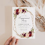 Burgundy & blush floral geometric engagement party invitation