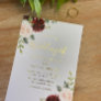 Burgundy & Blush Floral Gold Foil Text Wedding Foil Invitation