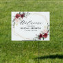 Burgundy Blush Floral Modern Bridal Shower Welcome Sign