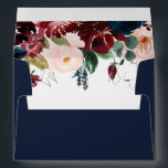 burgundy blush floral navy blue wedding envelope<br><div class="desc">a lovely green envelope with painted burgundy,  blush pink and navy blue flowers. The purple color on this envelope can be personalized.</div>