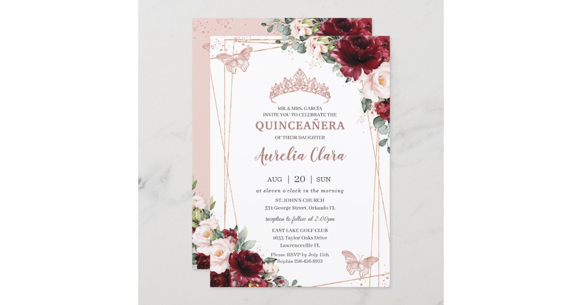 Tiara Quinceañera Invitation
