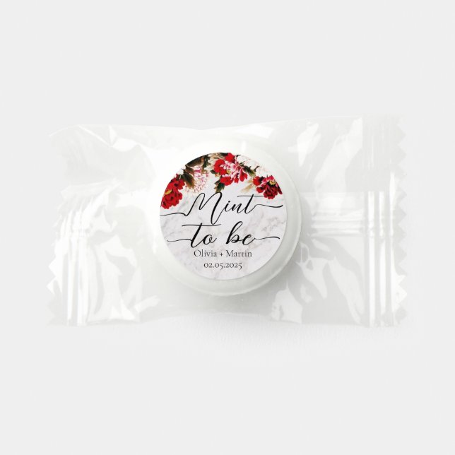 Burgundy Blush Mint to be wedding Bridal Favors (Front)