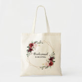 Simple Red Watercolor Flowers Tote Bag