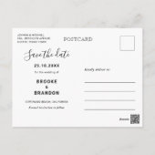 Burgundy Blush Modern Geometric Save the Date Postcard (Back)