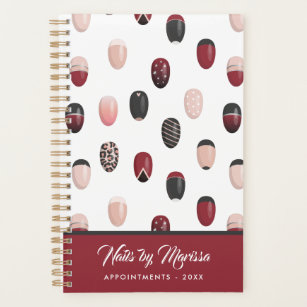Burgundy Blush Nail Technician Appointment Planner