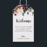 Burgundy Blush Navy Floral Wedding Welcome Bag Gift Tags<br><div class="desc">Elegant watercolor navy blue,  blush and burgundy floral bouquet,  wedding welcome gift bag tags. Back of tag,  shown in navy blue color,  can be customized. Designed to match our Navy Burgundy Blush Floral Collection.</div>