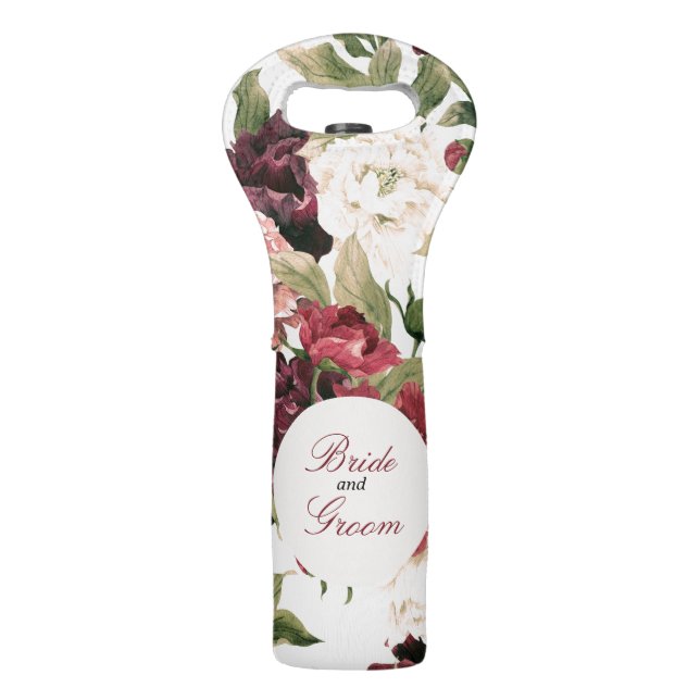 Burgundy & Blush Peony Bouquet Favor Bag  (Front)
