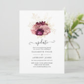 Burgundy, Blush Pink and Gold Wedding Update Invitation (Standing Front)