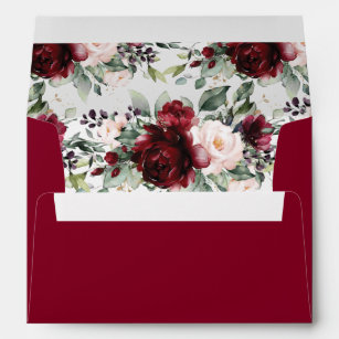 Pink Rose Flowers Envelope Liners - 5x7 - Design 1014EL, MYCARDS WEDDING