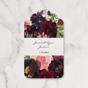 Burgundy & Blush Pink Floral Thank You Gold Foil Gift Tags