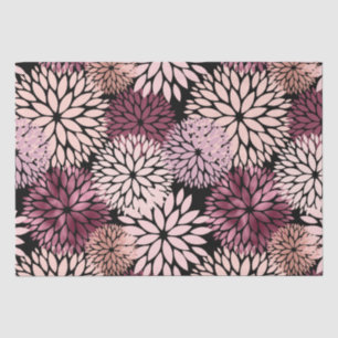 Burgundy Blush Pink Flowers Tissue Paper