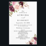 Burgundy Blush Pink Gold Floral Wedding Programs<br><div class="desc">Design features elegant watercolor swag wreaths in shades of burgundy red, Marsala, light blush pink, peach, and more over greenery elements of eucalyptus and vintage gold leaves. You can move, add, delete text under the customize tools if you would prefer to make your own text template with this graphic design...</div>