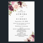 Burgundy Blush Pink Gold Floral Wedding Programs<br><div class="desc">Design features elegant watercolor swag wreaths in shades of burgundy red, Marsala, light blush pink, peach, and more over greenery elements of eucalyptus and vintage gold leaves. You can move, add, delete text under the customize tools if you would prefer to make your own text template with this graphic design...</div>