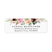 Blush Pink Floral Rustic Wedding Return Address Label