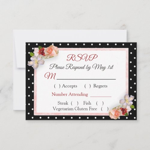 Burgundy Blush Pink Rose Gold Wedding RSVP card