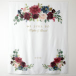 Burgundy Blush Renew The Vows Photo Booth Backdrop at Zazzle