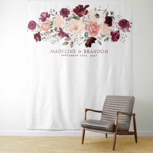 Burgundy Blush Wedding Backdrop