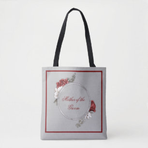 Burgundy Blush & White Roses Mother of Groom Tote  Bag