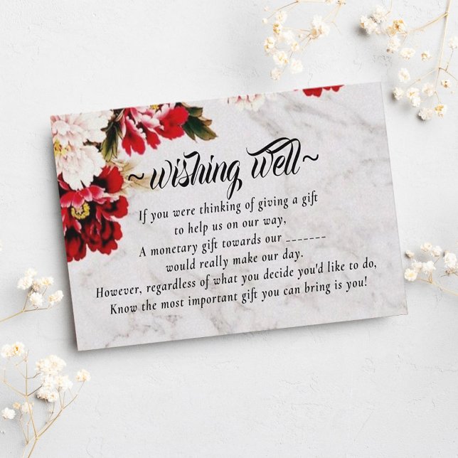 Burgundy Blush Wishing Well for Wedding Enclosure Card (Creator Uploaded)