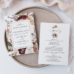 Burgundy Boho Floral All In One Wedding Invitation<br><div class="desc">This burgundy boho floral all in one wedding invitation is perfect for your elegant bohemian summer wedding. With modern dusty rose watercolor flowers,  dark greenery,  and gold highlights,  including touches of peony,  butterfly,  and blush pink,  it's sure to complete the look you desire.</div>
