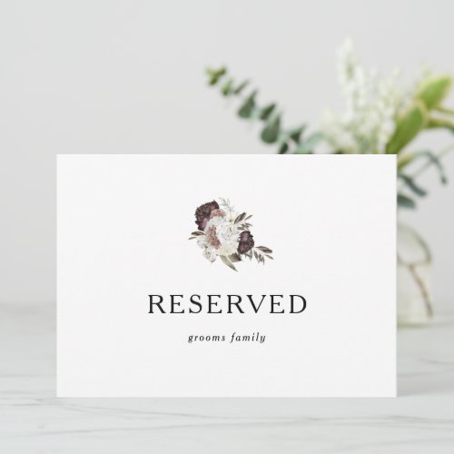 Burgundy Boho Floral Reserved Sign