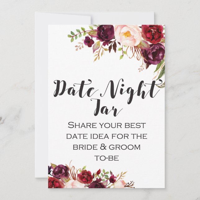 Burgundy Boho Flower Sign 5x7" Invitation (Front)