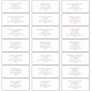 Burgundy Boho Wedding Guest Address Labels