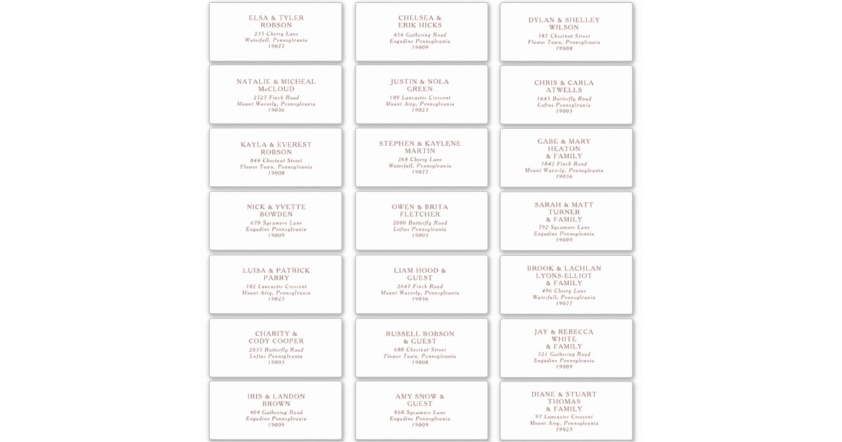 Burgundy Boho Wedding Guest Address Labels | Zazzle