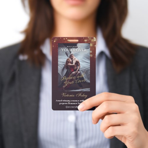 Burgundy Bokeh Romance Author Book Fair Badge