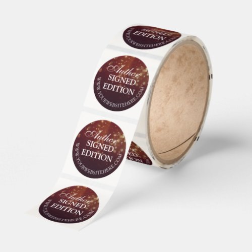 Burgundy Bokeh Romance Author Signed Edition Classic Round Sticker