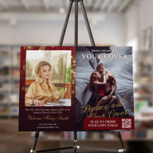 Burgundy Bokeh Romance Book Launch QR Code