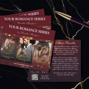 Burgundy Bokeh Romance Book Series Marketing Flyer