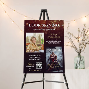 Burgundy Bokeh Romance Book Signing Meet & Greet Foam Board