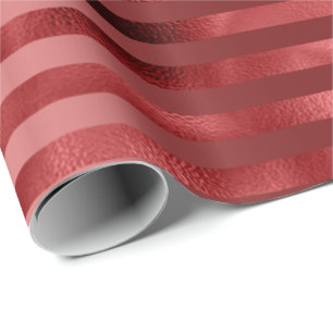 Burgundy Bordeaux Red Stripes Lines Monochrom Wrapping Paper