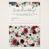 Burgundy Bouquet Baby Shower | Guessing Game (Front & Back)