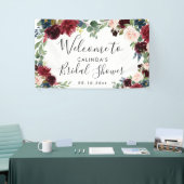Burgundy Bouquet | Bridal Shower Welcome Square Banner (Tradeshow)