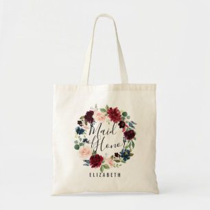 Burgundy Bouquet Maid of Honor Tote Bag