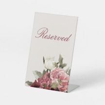 Burgundy Bouquet Reserved Sign 