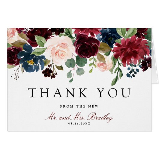 Burgundy Bouquet | Thank You (Front Horizontal)