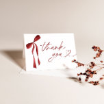 Burgundy Bow Bridal Shower Thank You Card<br><div class="desc">Burgundy Bow Bridal Shower Thank You Card This lovely Burgundy Bow Bridal Shower Thank You Card features a hand-painted burgundy-ribbon bow with modern calligraphy, a beautiful way to accent your special day! Easily edit most wording to match your event! Text and background colors are fully editable >>> Click the "Edit...</div>