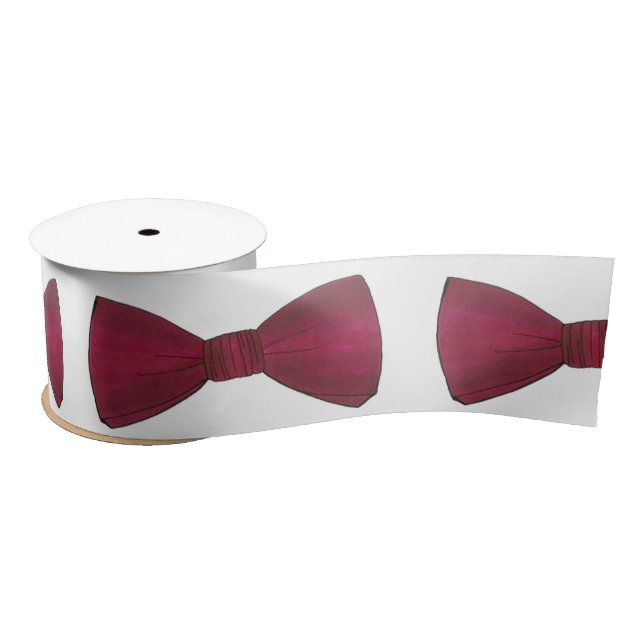 Burgundy Bow Tie Bowtie Groom Wedding Prom Ribbon (Spool)