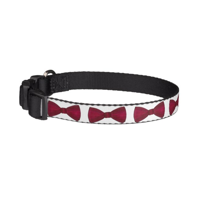 Burgundy Bow Tie Bowtie Menswear Formal Dog Collar (Left)