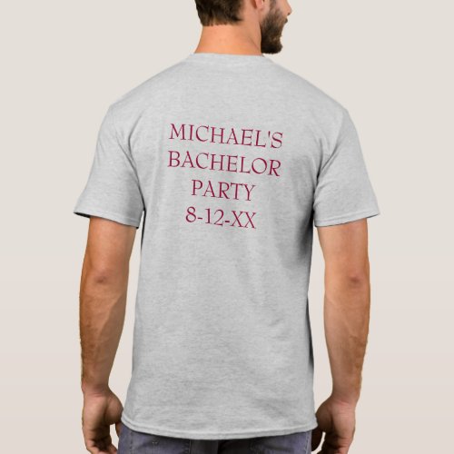 Burgundy Bow Tie Wedding Prom Bachelor Party Tee